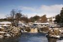 3983 Low Force Waterfall in Winter, River Tees, Teesdale, County Durham.